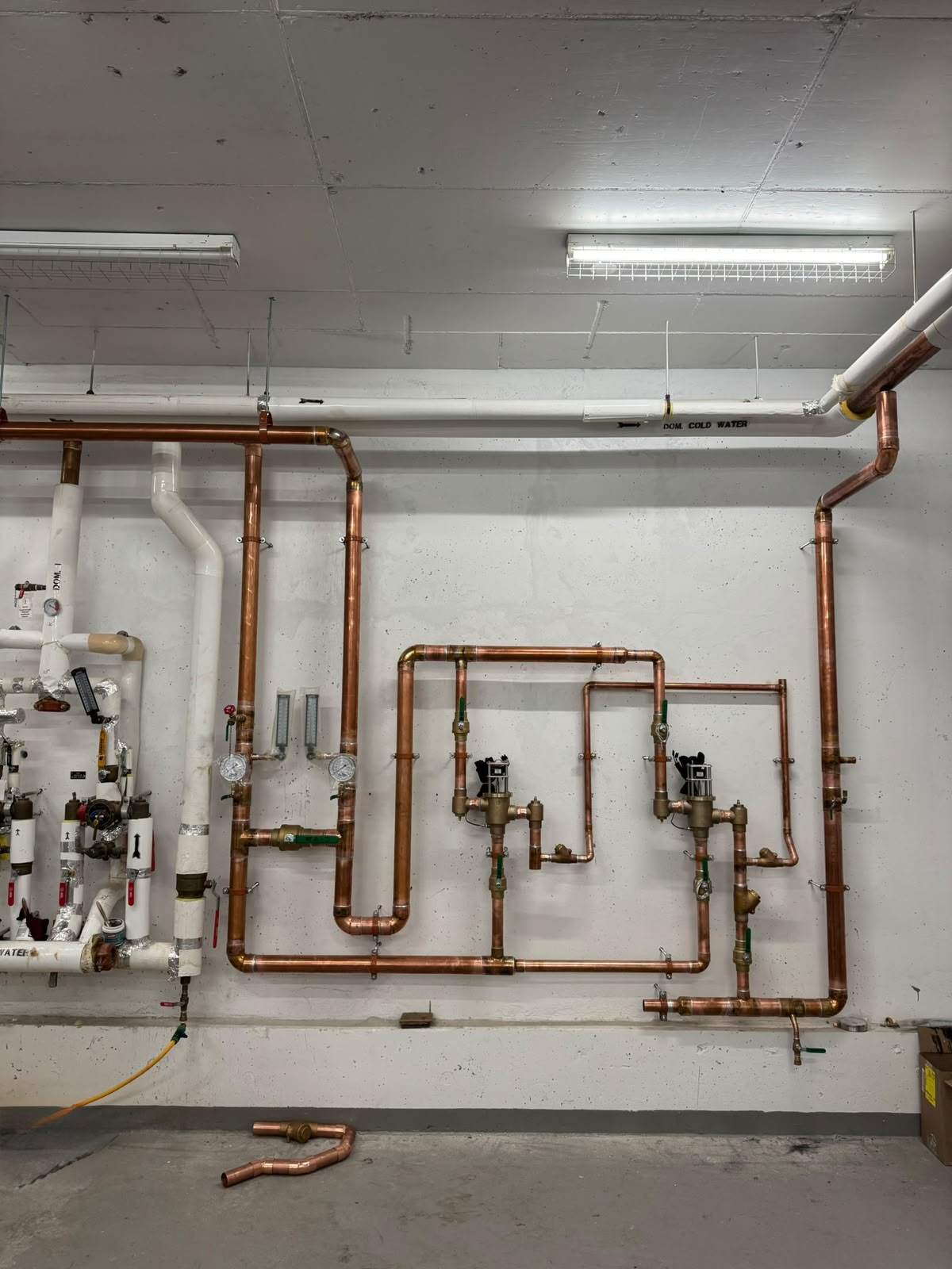 Copper pipe reroute for renovation requirements